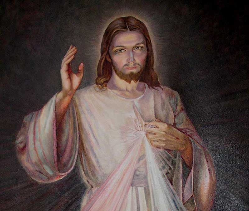 Jesus offering divine mercy